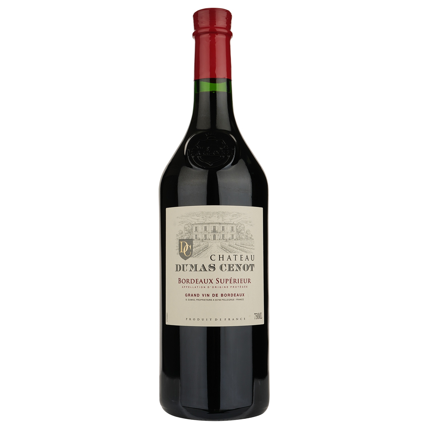 Вино Chateau Dumas Cenot Bordeaux Superieur, червоне, сухе, 12%, 0,75 л (31074) - фото 1