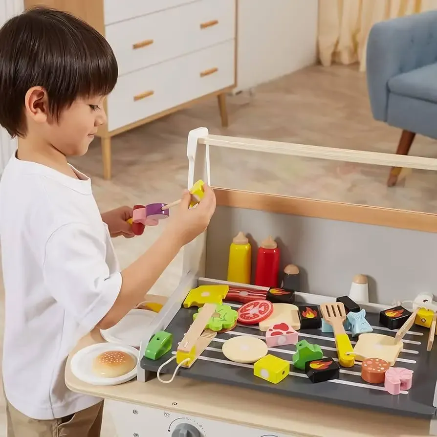 Игровой набор Viga Toys Детский гриль Барбекю с продуктами (44656) - фото 5