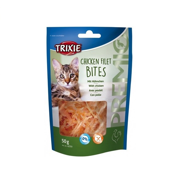Лакомство для кошек Trixie Premio Chicken Filet Bites, сушеное филе куриное, 50 г (42701) - фото 1