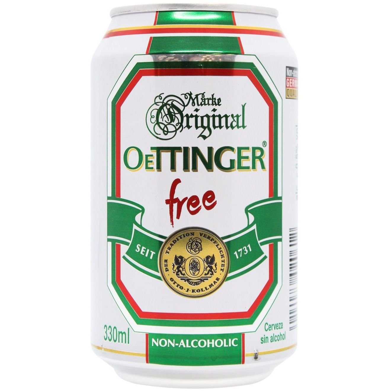 Пиво безалкогольное Oettinger Free bier светлое, 0.5%, ж/б, 0.33 л - фото 1