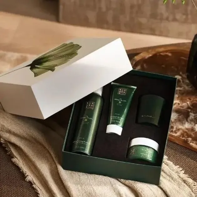 Набір Rituals The Ritual of Jing Medium Gift Set: гель-пінка для душу 200 мл + крем для тіла 100 мл + скраб для тіла 125 мл + ароматична свічка - фото 3