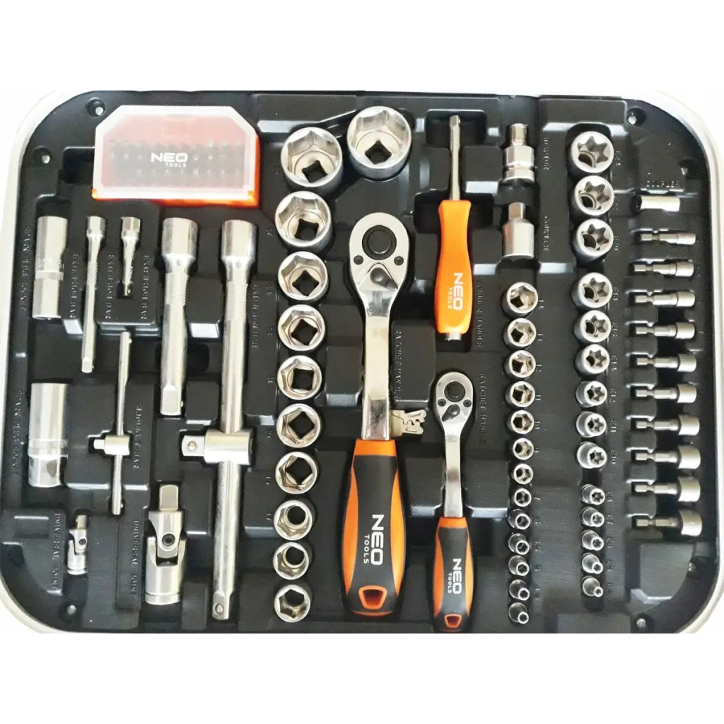 Набір інструментів Neo Tools для електрика 1000 В 1/2", 1/4", CrV та S2 108 шт. (01-310) - фото 3