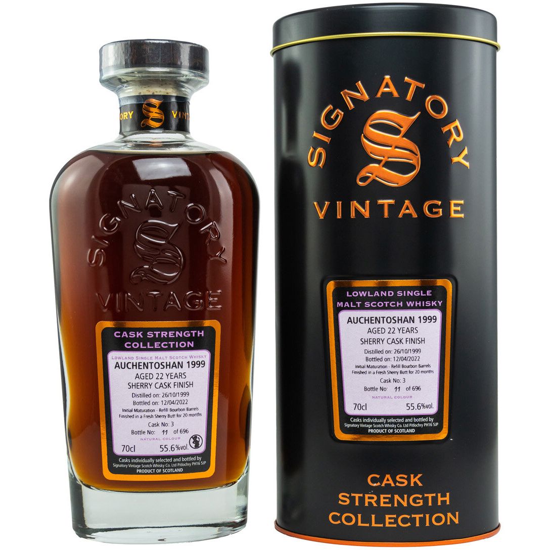 Виски Signatory Auchentoshan Cask Strength Single Malt Scotch Whisky 55.6% 0.7 л в подарочной упаковке - фото 1
