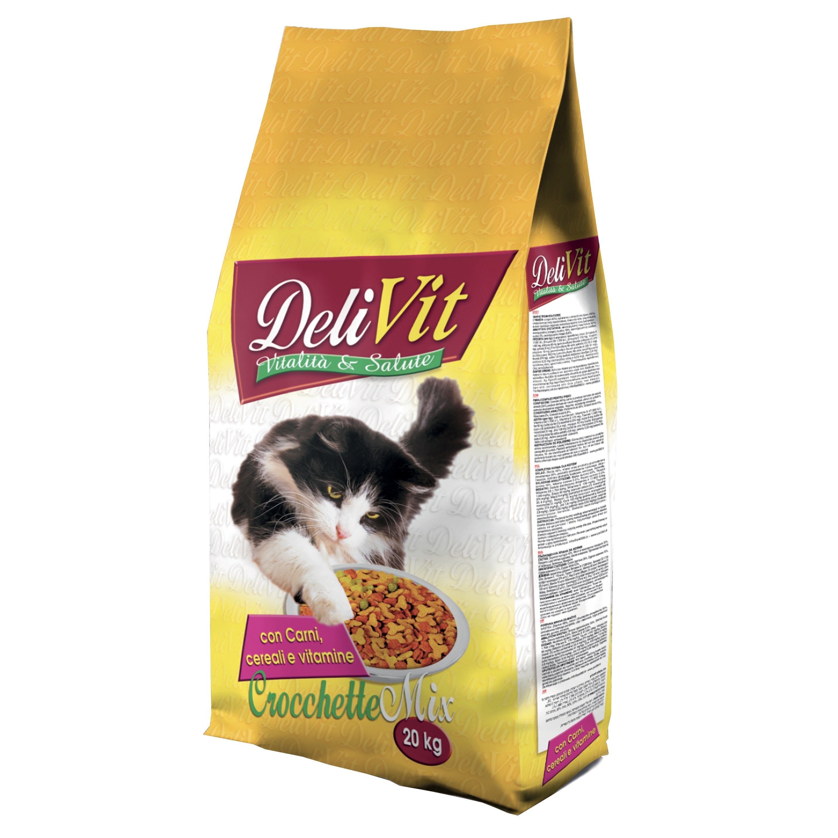 Корм для котів Delivit Mix з м'ясом, злаками та вітамінами, 20 кг - фото 1