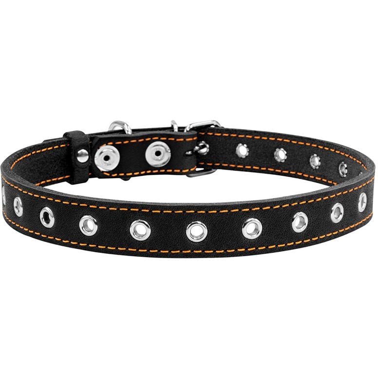 Ошейник для собак Collar, кожаный, безразмерный, 60х2,5 см, черный - фото 2