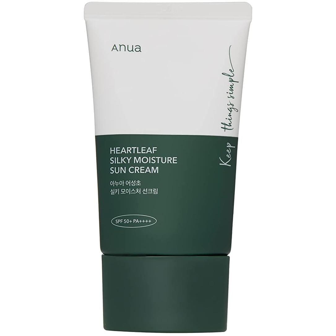 Увлажняющий солнцезащитный крем Anua Heartleaf Silky Moisture Sunscreen SPF 50+ PA++++ 50 мл (BT20450) - фото 1