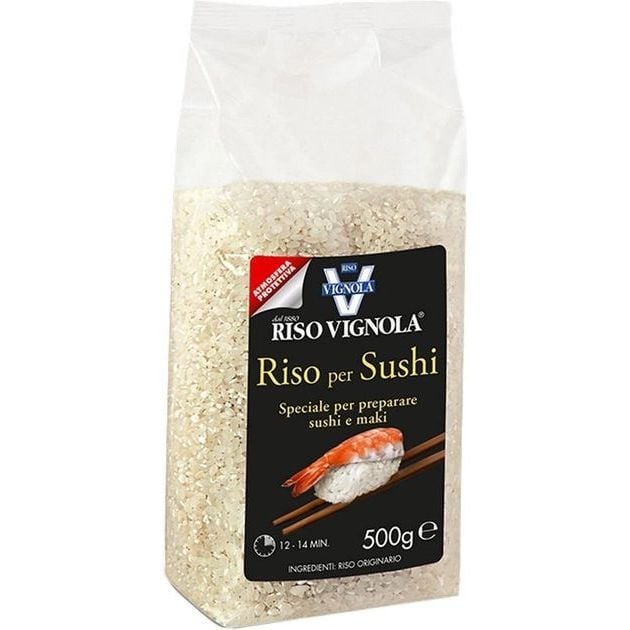Рис Riso Vignola круглозернистый для суши, 500 г - фото 1