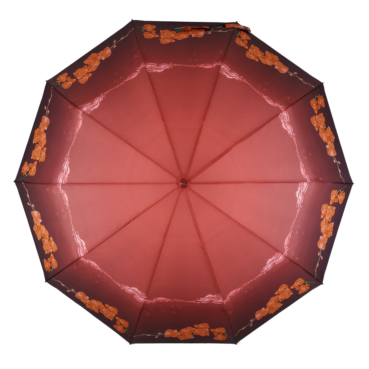 Женский складной зонтик полный автомат The Best 98 см бордовый - фото 2