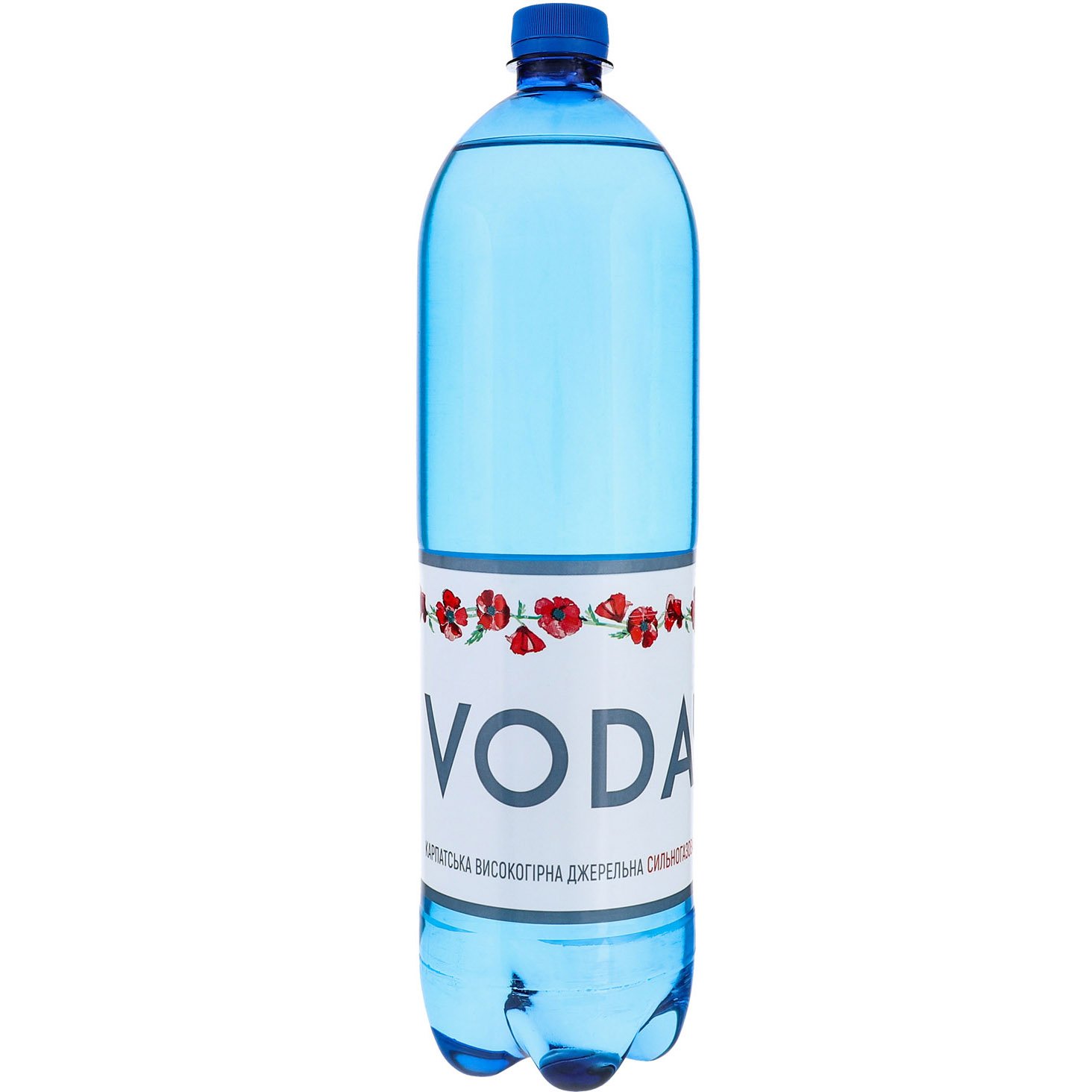 Вода питьевая Voda UA Карпатская высокогорная родниковая сильногазированная 1.5 л - фото 1