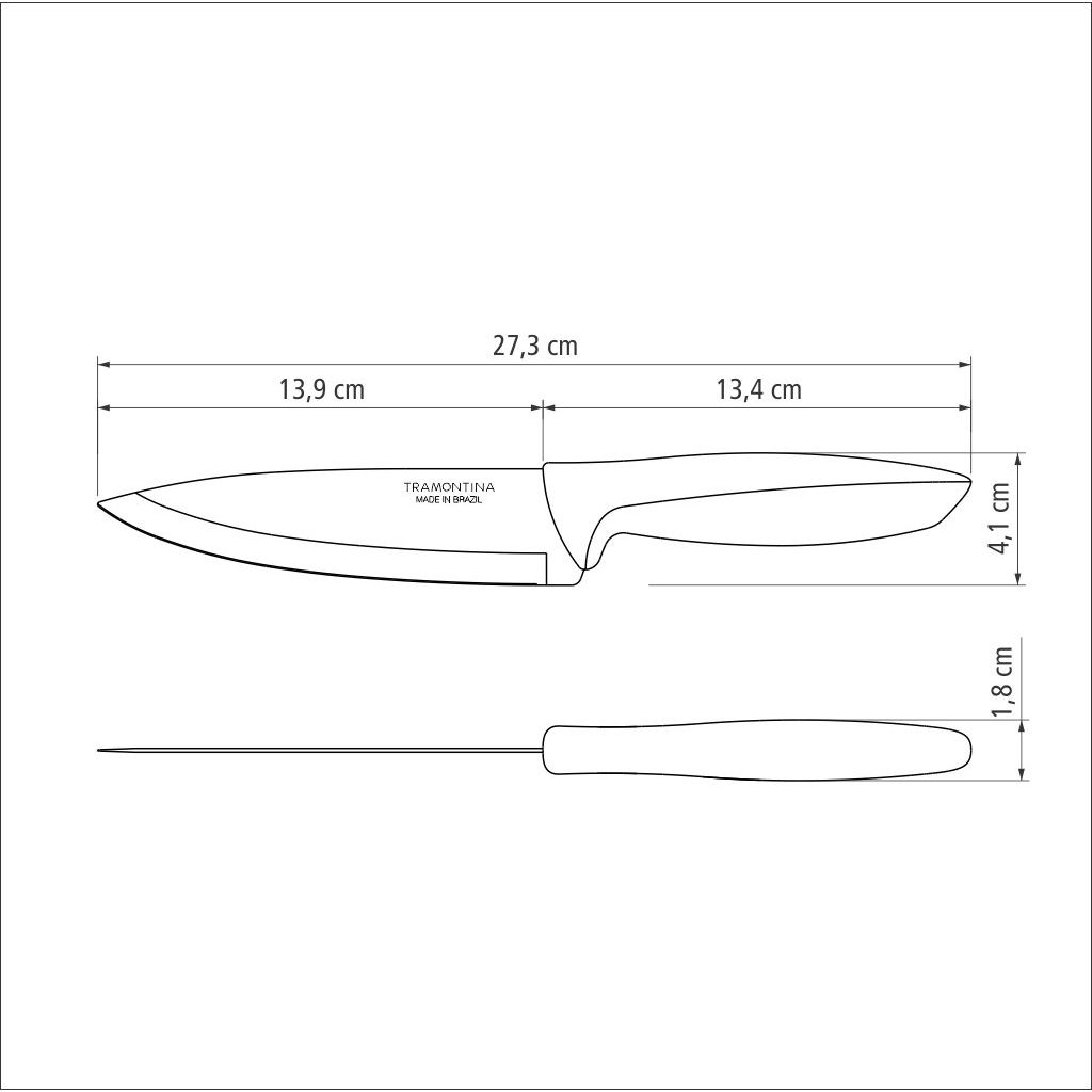 Ніж Chef Tramontina Plenus light grey 152 мм (23426/136) - фото 4