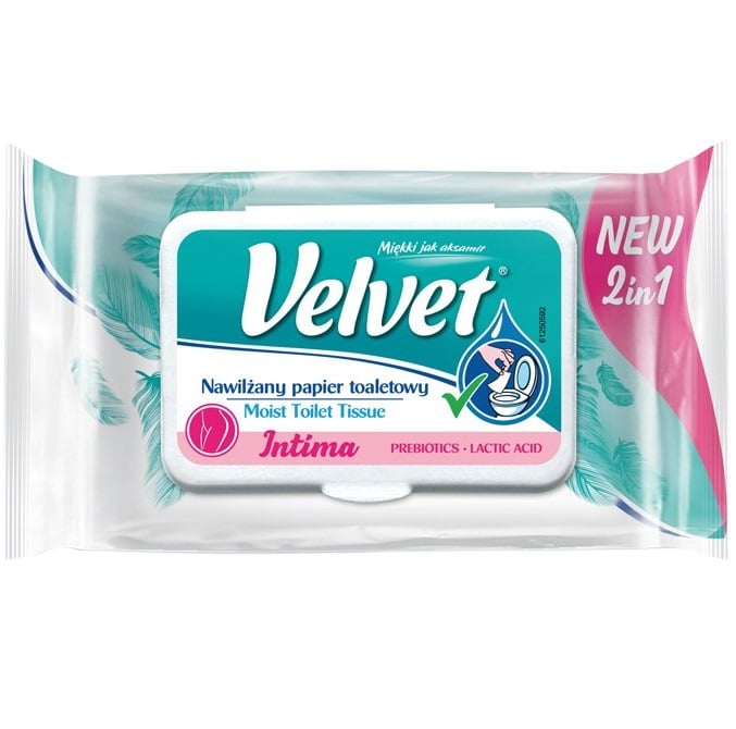 Туалетная бумага Velvet Влажная салфетка для интимной гигиены 2 в 1, 42 шт. - фото 1
