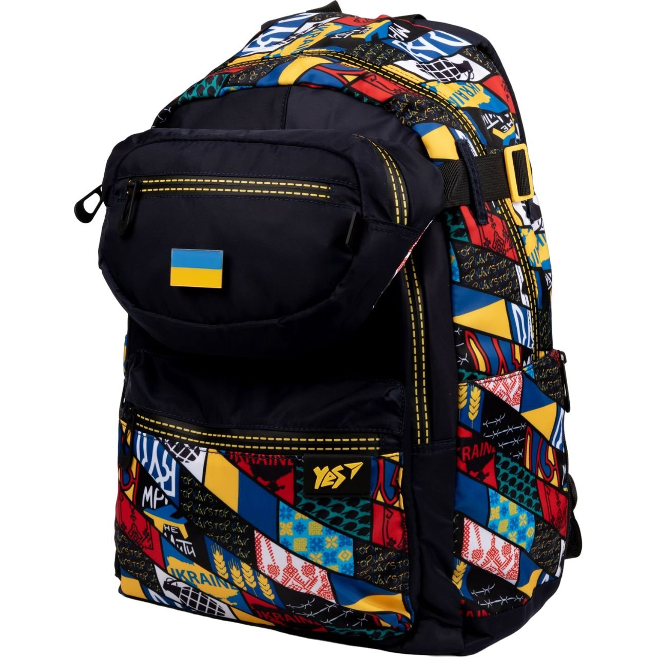 Рюкзак та сумка на пояс Yes TS-61-M Welcome to Ukraine, черный (559478) - фото 1