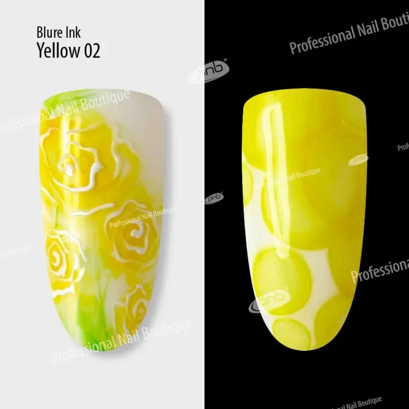 Аква-чорнила для дизайну нігтів PNB Blur ink Yellow 02, 4 мл - фото 3