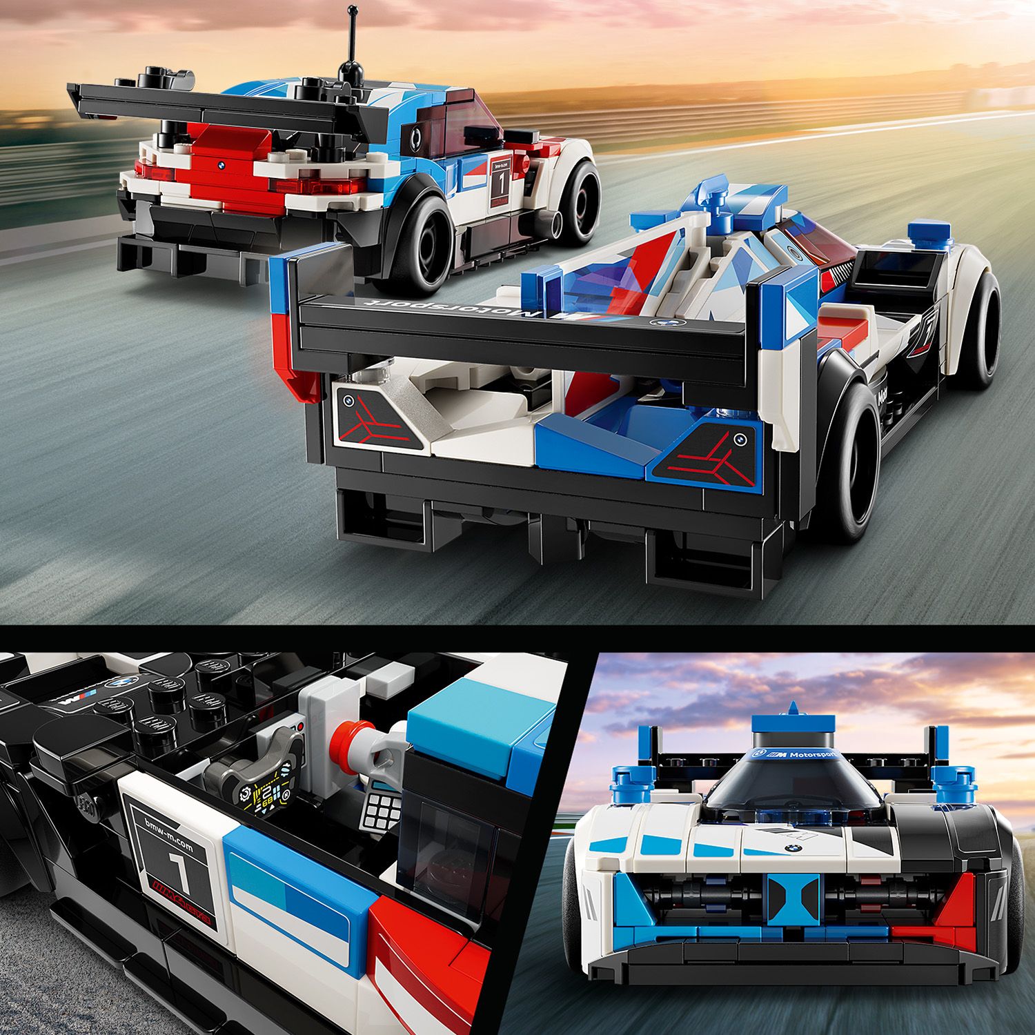 Конструктор LEGO Speed ​​Champions Автомобили для гонки BMW M4 GT3 и BMW M Hybrid V8, 676 деталей (76922) - фото 8