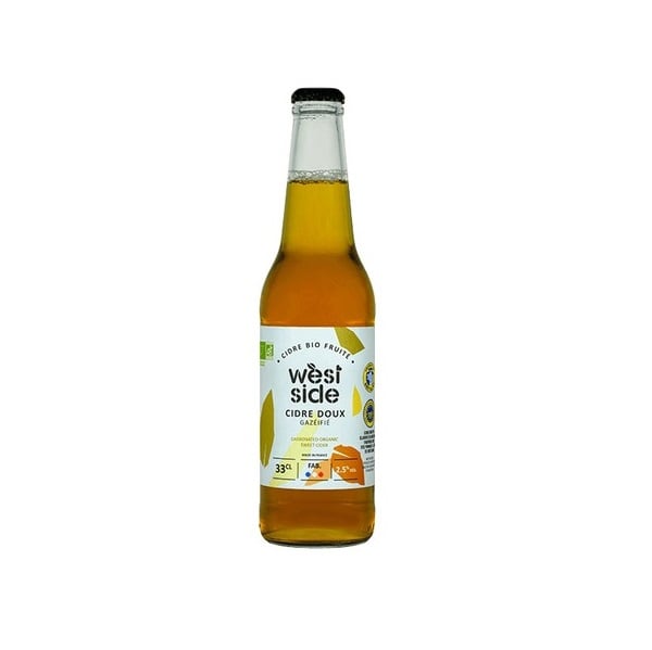 Сидр West Side Cidre Doux Bio AB IGP Bretagne, солодкий, 2,5%, 0,33 л (W8117) - фото 1