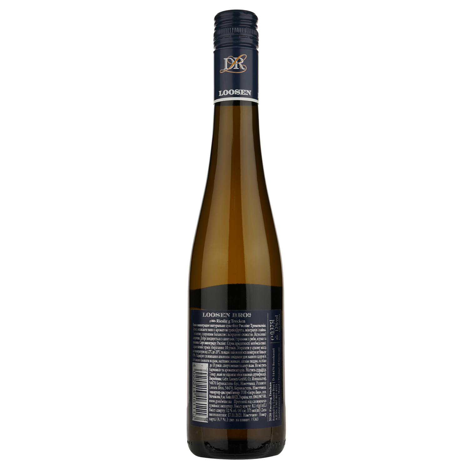 Вино Dr. Loosen Riesling Trocken, біле, сухе, 12%, 0,375 л (15363) - фото 2