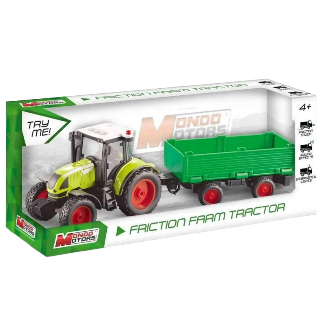 Трактор з причепом Mondo, 40 см, салатовий з зеленим (51180) - фото 1