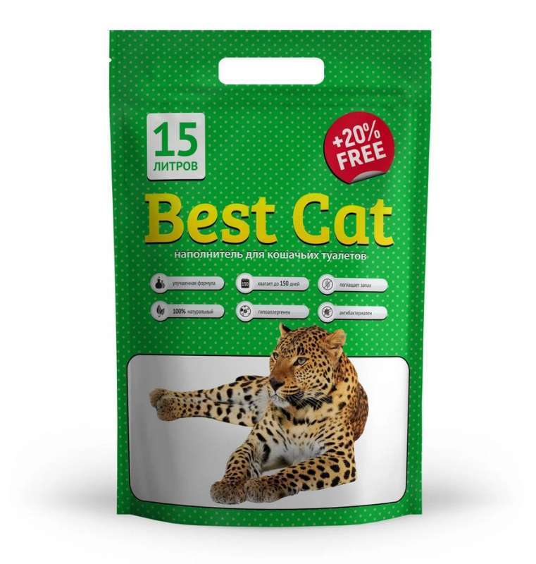 Силікагелевий наповнювач для котячого туалету Best Cat Green Apple, 15 л (SGL038) - фото 1