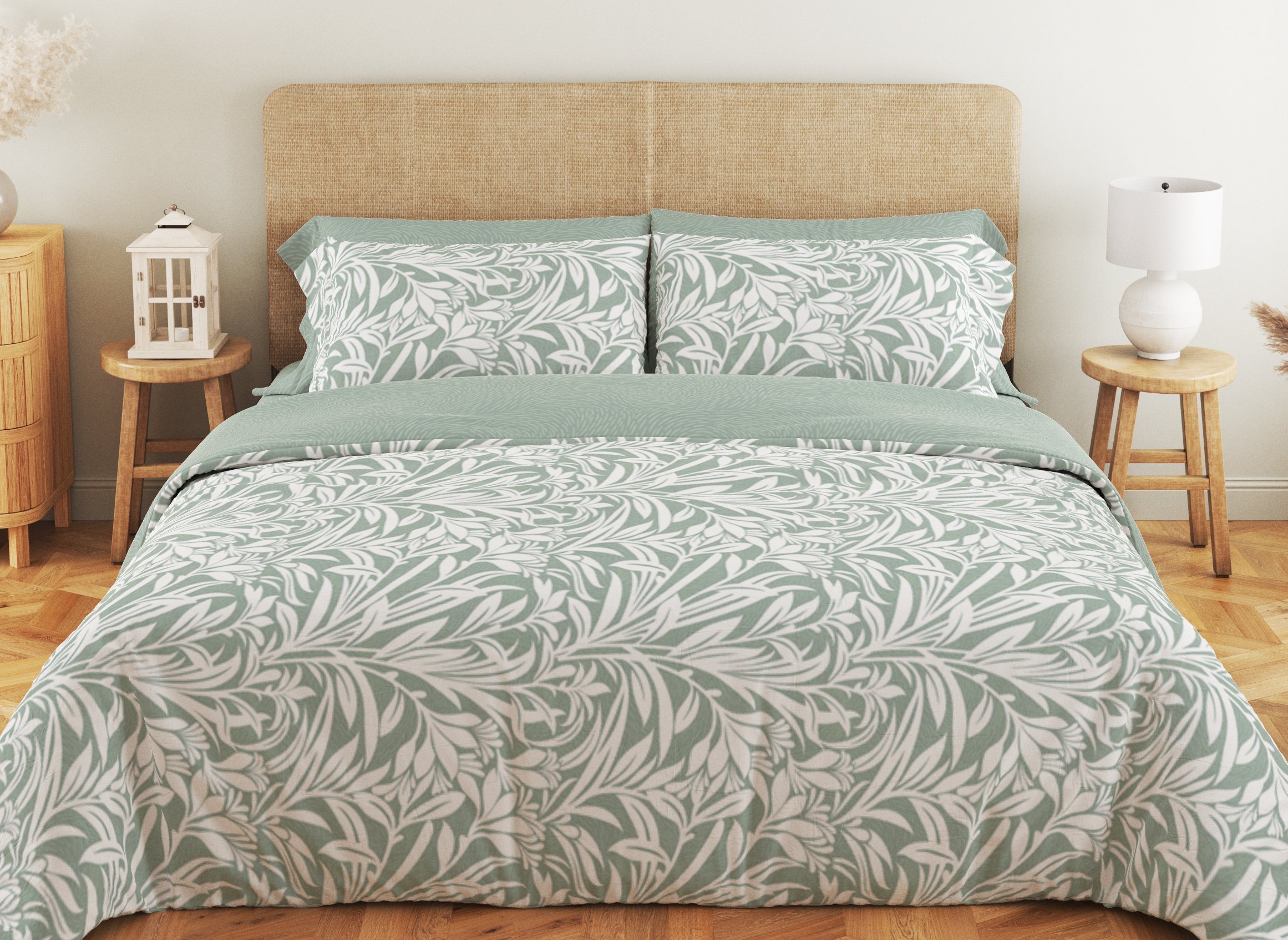 Комплект постельного белья ТЕП Soft dreams Mint Fantasy семейный мятный с белым (2-03860_25332) - фото 1