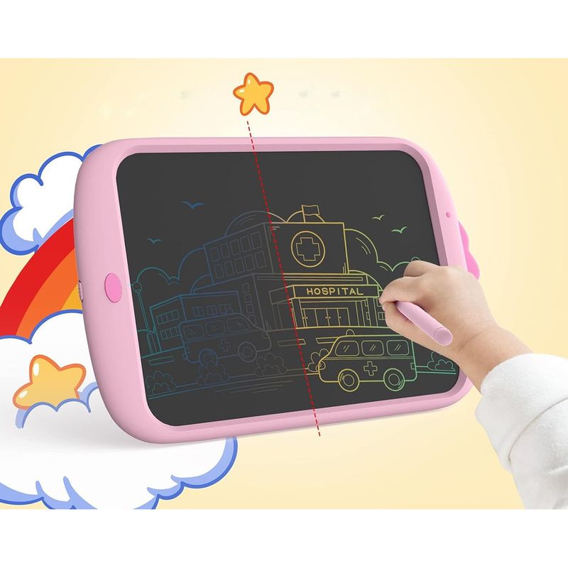 Дитячий LCD планшет для малювання Beiens Каченя 10” Multicolor рожевий (К1001pink) - фото 7