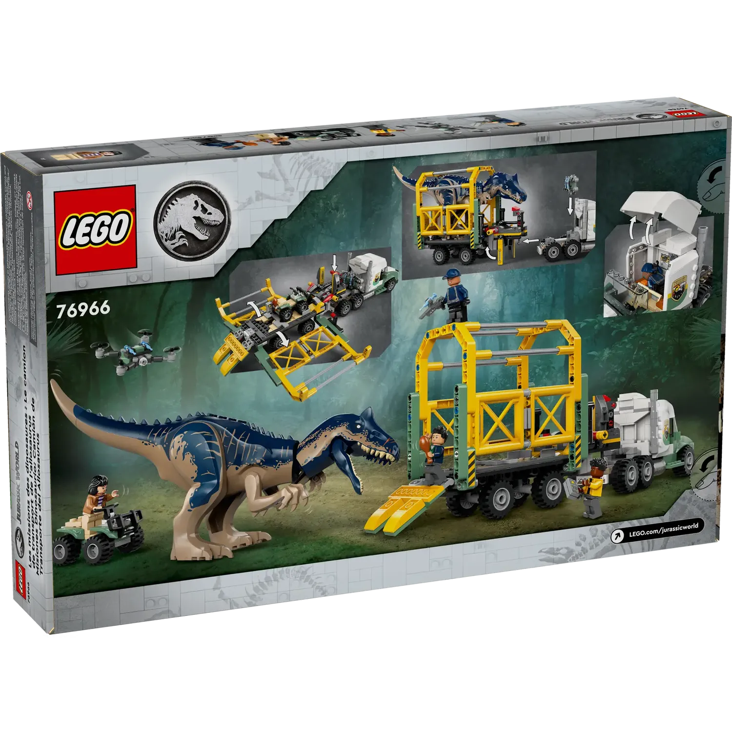 Конструктор LEGO Jurassic World Миссии динозавров Грузовик для перевозки аллозавра 588 деталей (76966) - фото 8