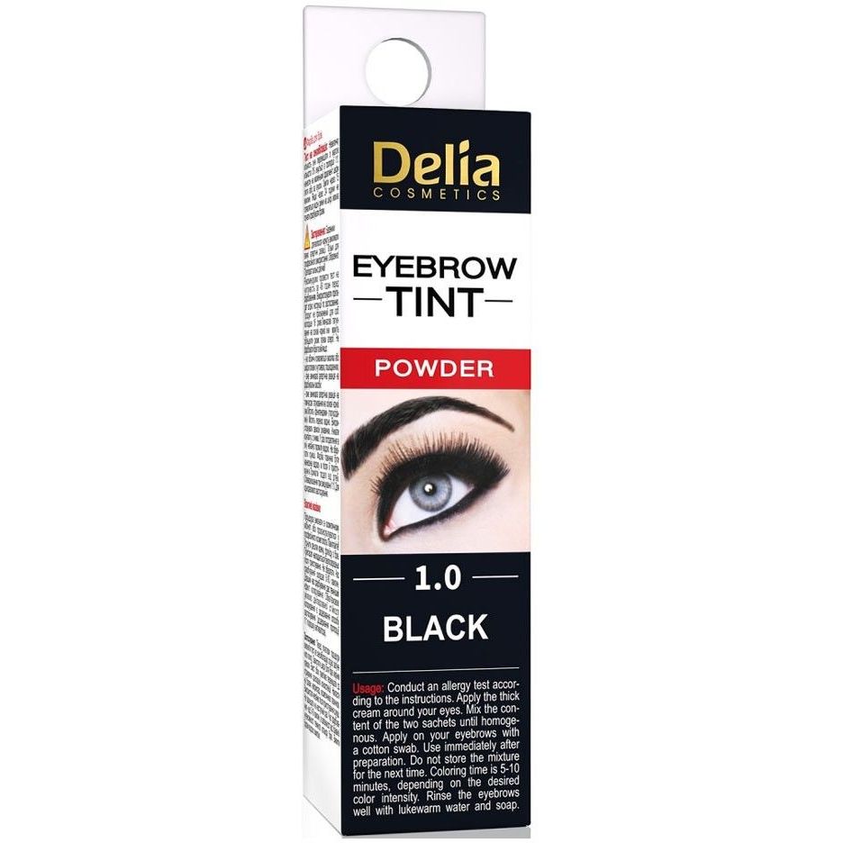 Краска для бровей хна в порошке Delia Cosmetics оттенок 1.0 черная 2 г - фото 1