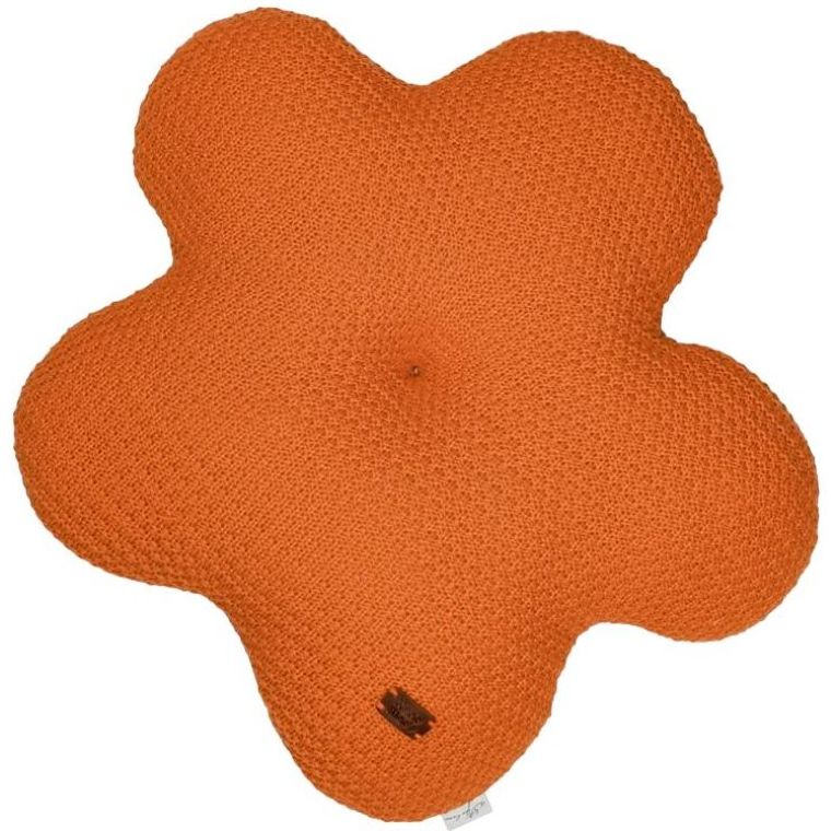 Подушка декоративная Прованс Цветочек вязаный 40 см оранжевый (33715) - фото 1