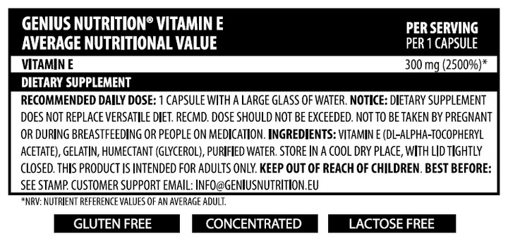 Витамин Genius Nutrition Vitamin E 60 капсул - фото 2