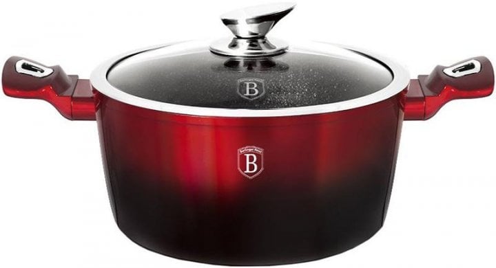 Каструля зі скляною кришкою Berlinger Haus Black Burgundy, 2,5 л, бордовий (BH 1627N) - фото 1