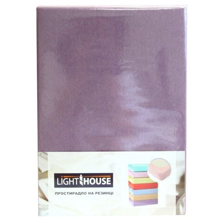Простыня на резинке LightHouse Jersey Premium, 180х200 см, сливовый (46654) - фото 1