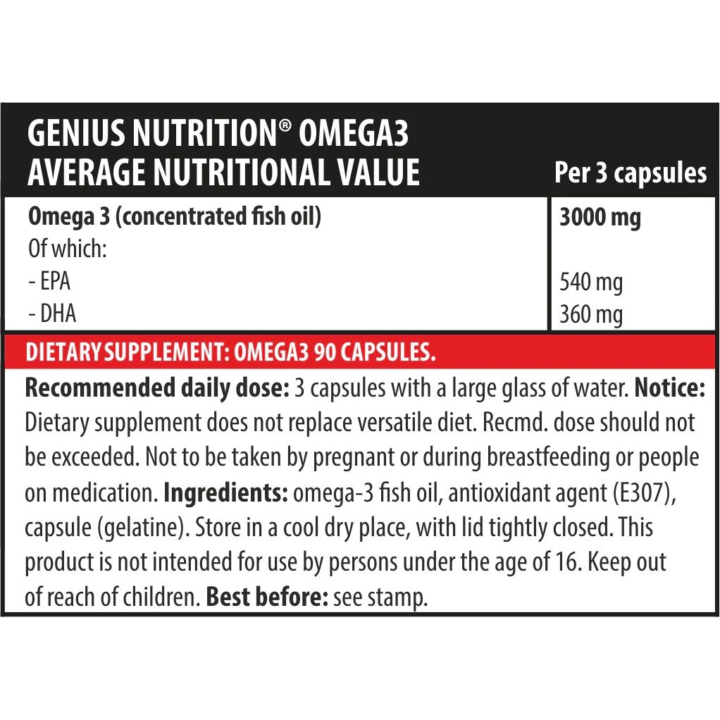 Жирні кислоти Genius Nutrition Omega 3, 90 капсул - фото 2