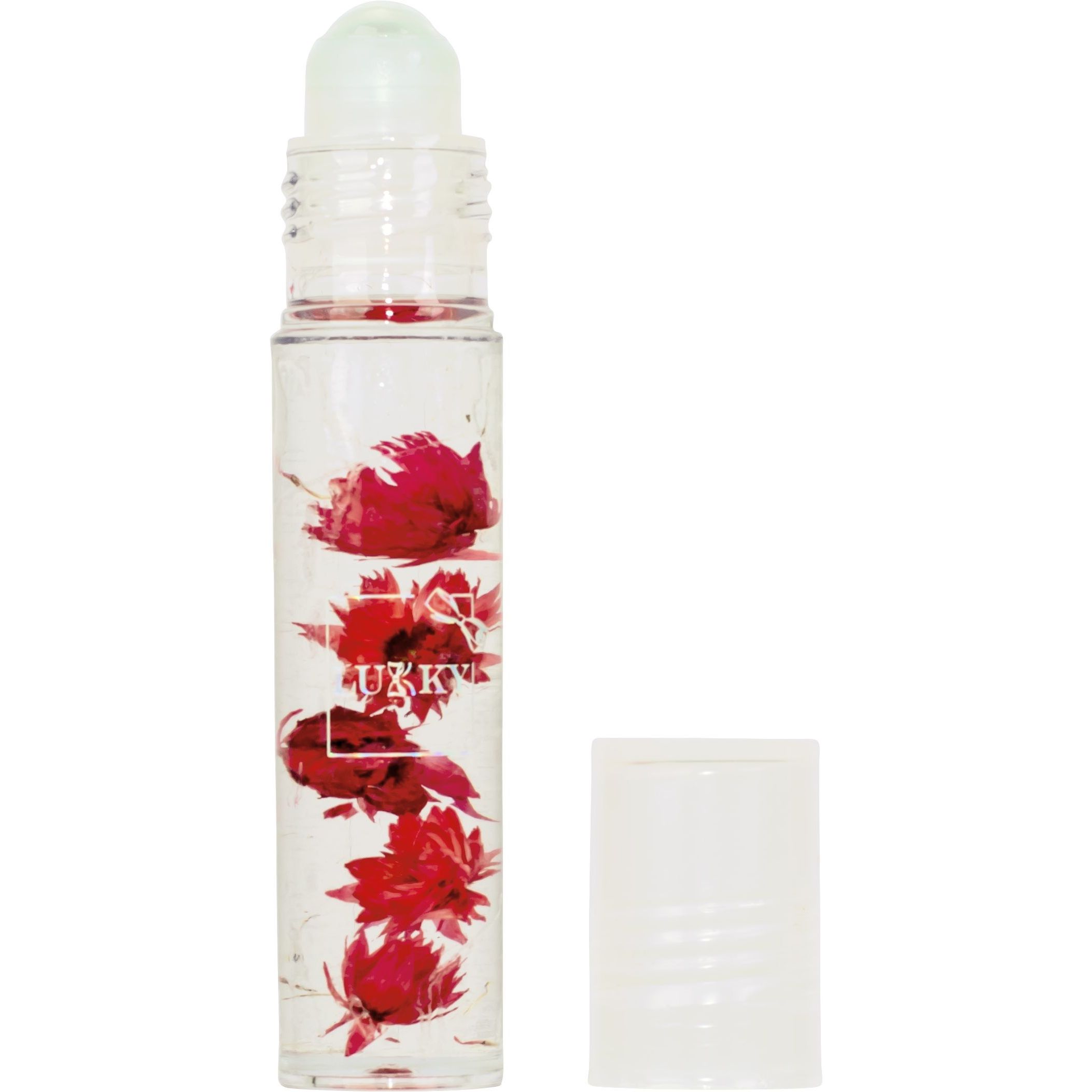 Олійка-блиск для губ Lukky Aqua Fleur з червоними квітами (T22005) - фото 3