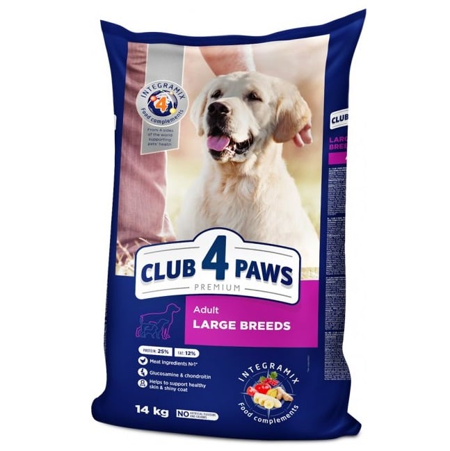 Сухой корм для взрослых собак крупных пород Club 4 Paws Premium, 14 кг (B4530421) - фото 1