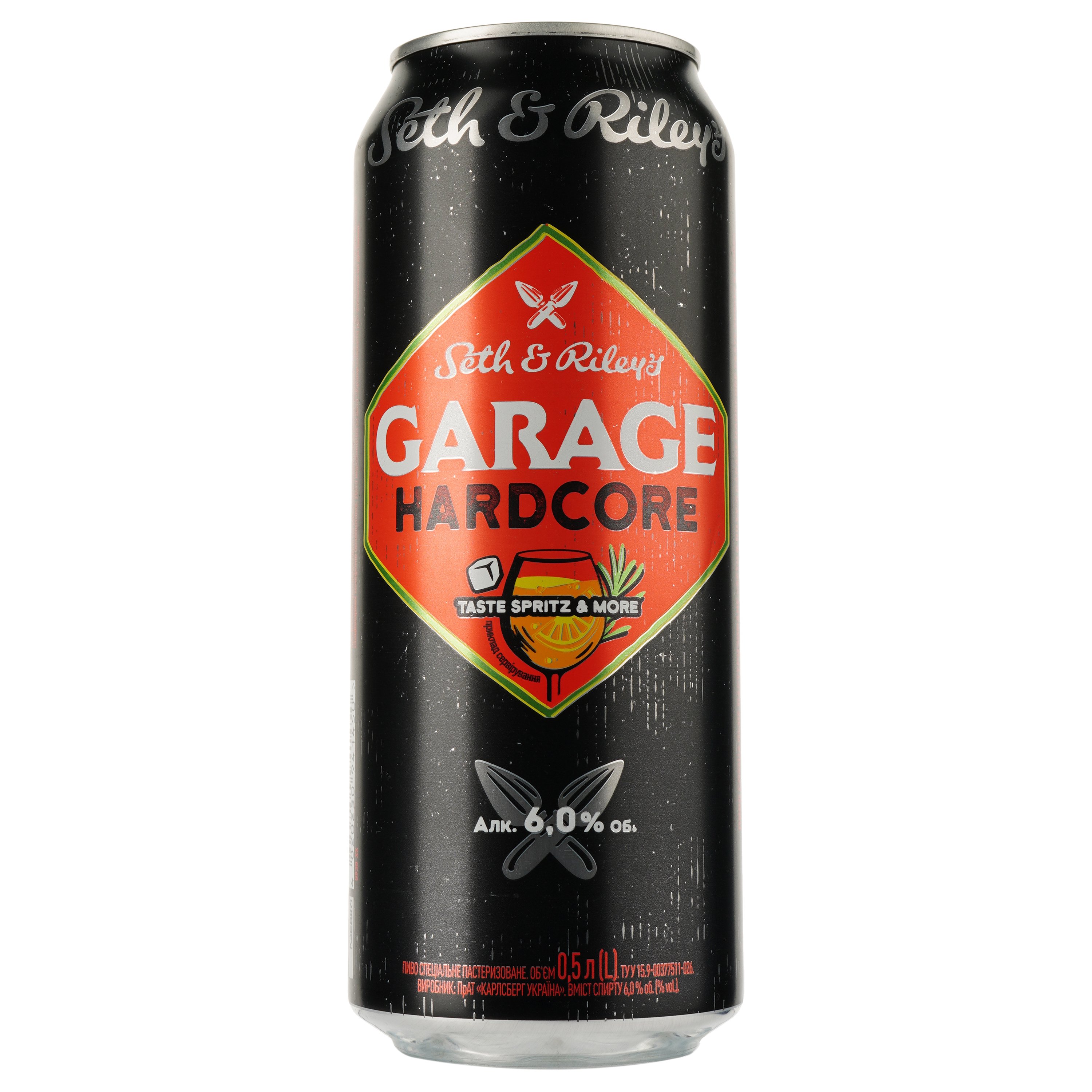 Пиво Seth&Riley's Garage Hardcore Spritz&More, светлое, 6%, ж/б, 0,5 л (908439) - фото 1
