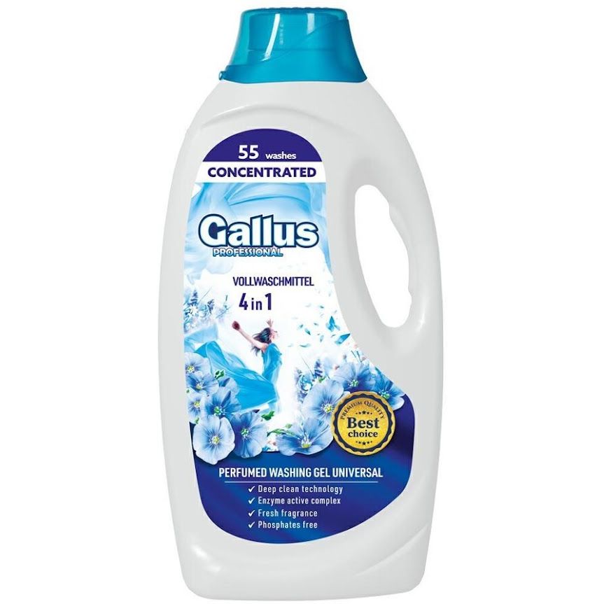 Гель для прання Gallus Professional Concentrated 4в1 Univesal 1.98 л 55 прань - фото 1