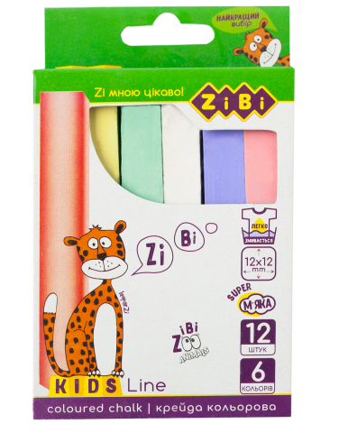 Крейда кольорова ZiBi Kids Line, 12 шт. (ZB.6703-99) - фото 1