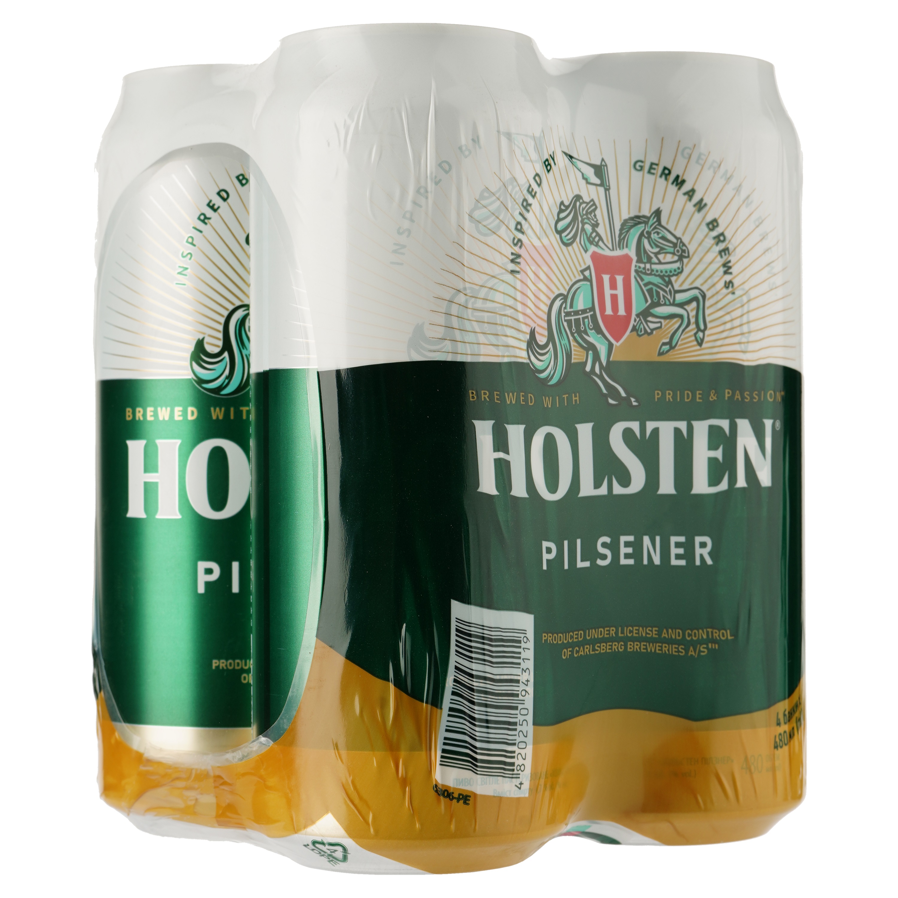 Пиво Holsten Pilsener, світле, 4,7%, з/б, 1,92 л (4 шт. по 0,48 л) - фото 2