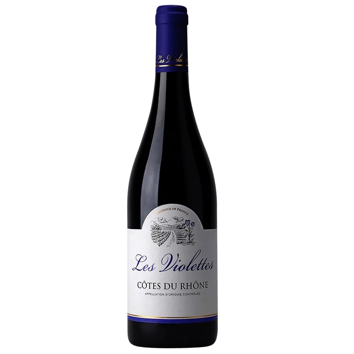 Вино LGC Cotes-du-Rhone Les Violettes Rouge, красное, сухое, 13,5%, 0,75 л (8000019417474) - фото 1