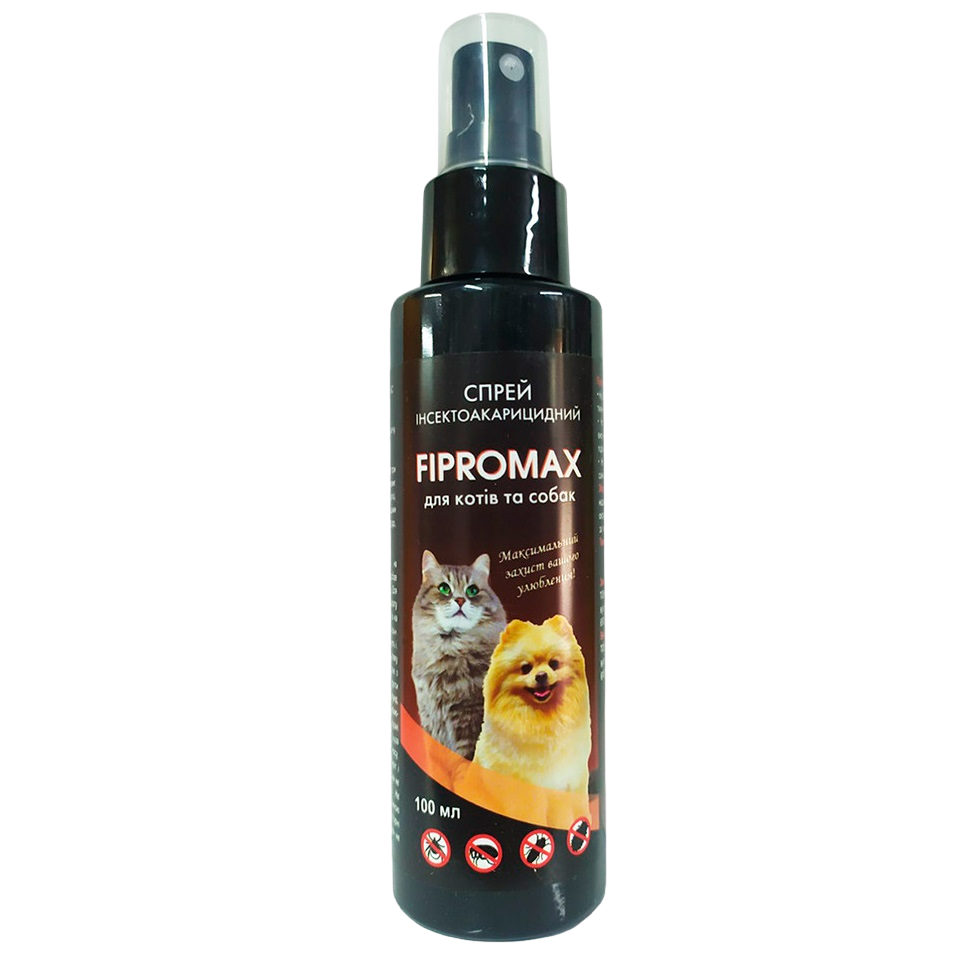 Спрей Fipromax против блох и клещей, для котов и собак, 100 мл - фото 1