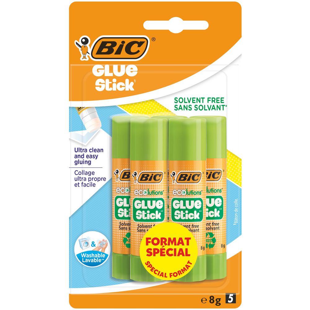 Клей-карандаш BIC Ecolutions Glue Stick 8 г 5 шт. (9049263) - фото 1