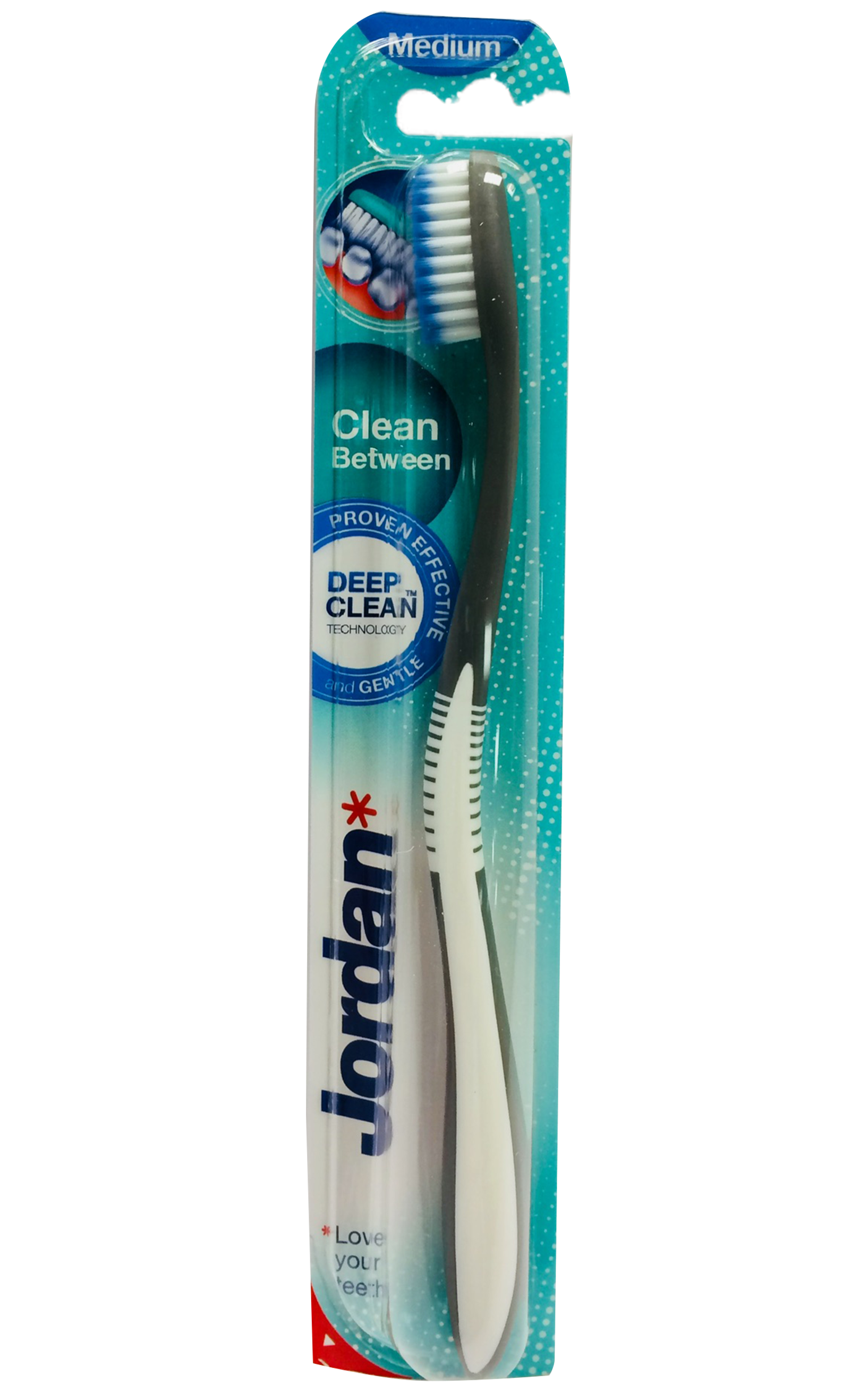 Зубна щітка Jordan Clean Between, для чутливих зубів та ясен, чорний з білим - фото 1