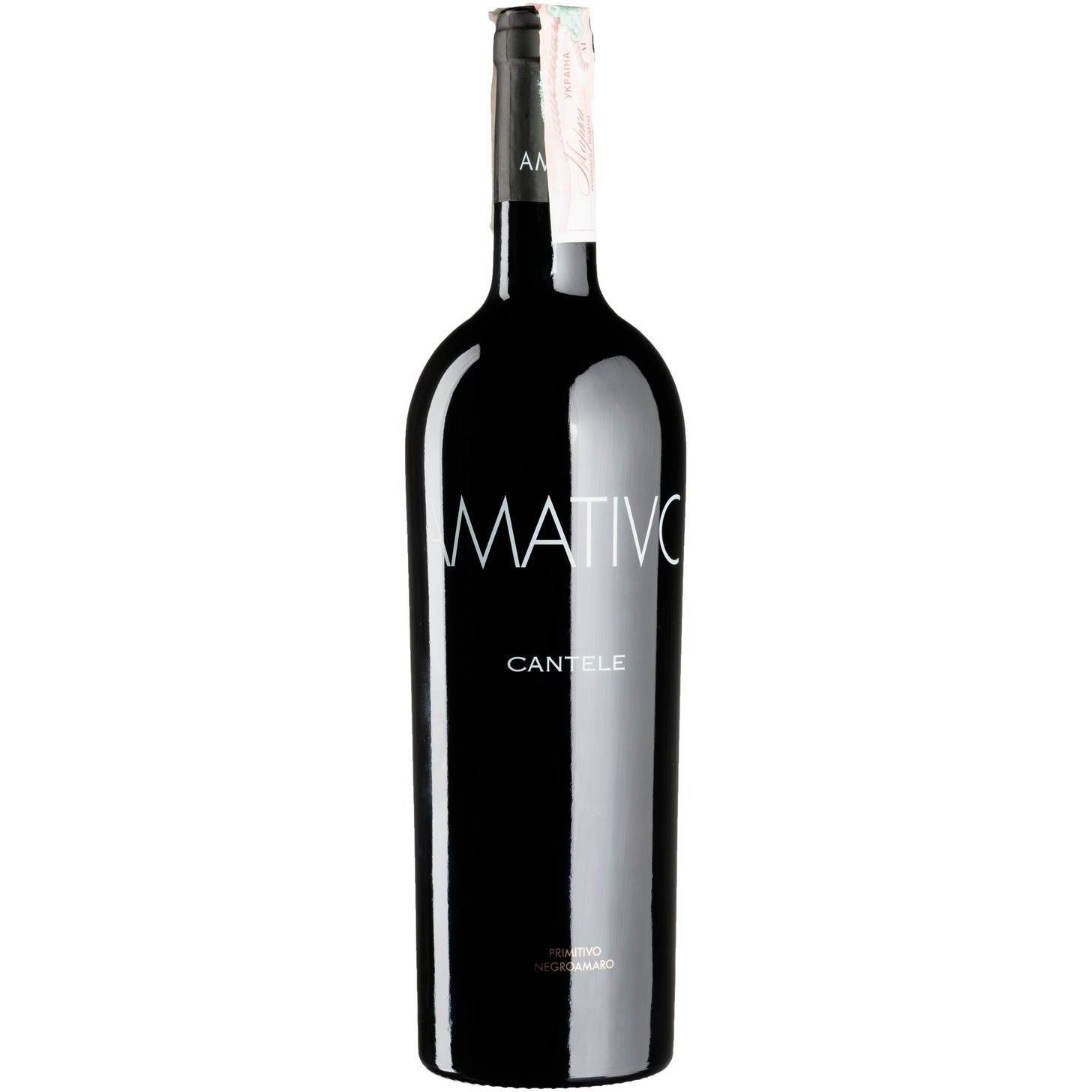 Вино Cantele Amativo, червоне, сухе, 0,75 л - фото 1