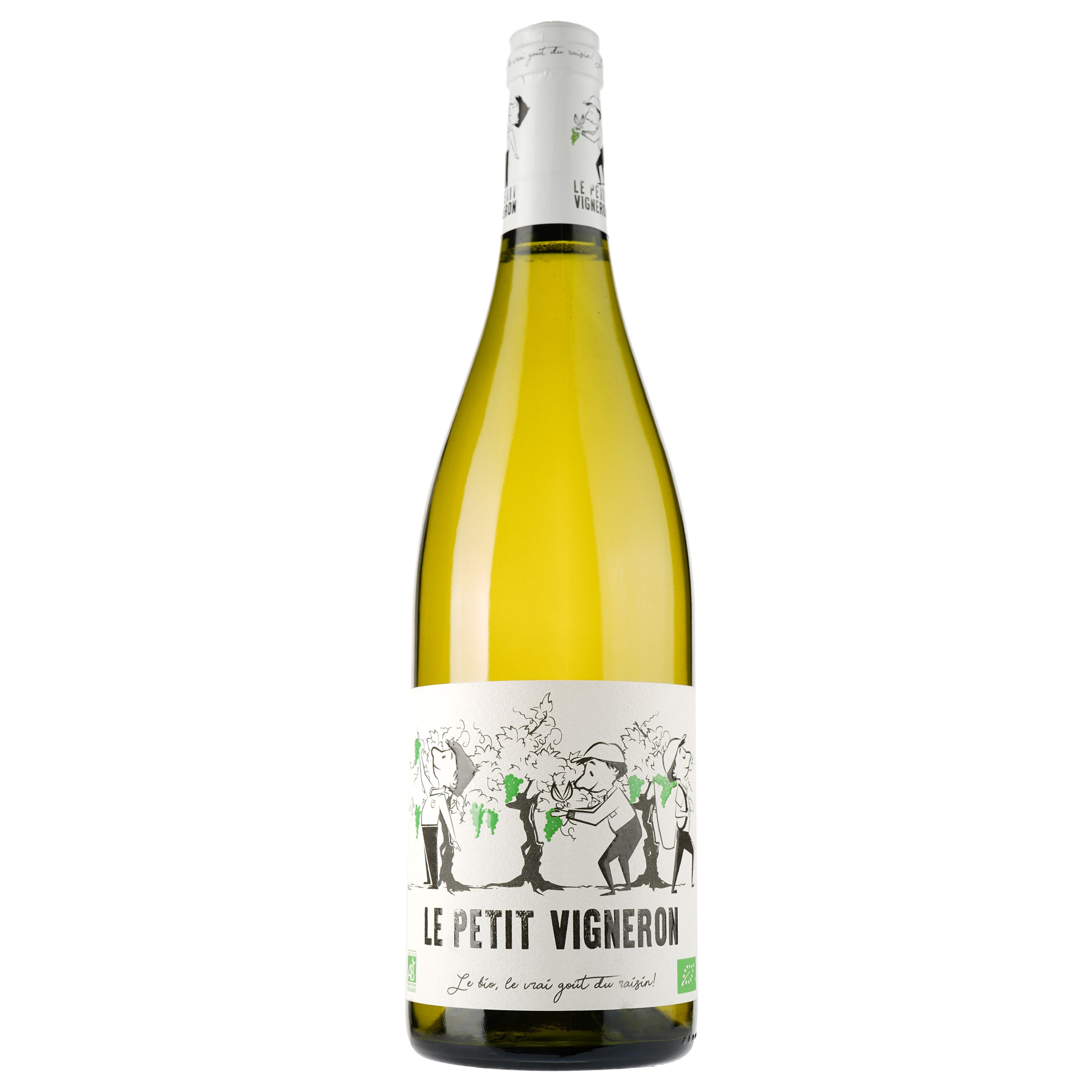 Вино Le Petit Vigneron Blanc Bio Vin de France, белое, сухое, 0,75 л - фото 1