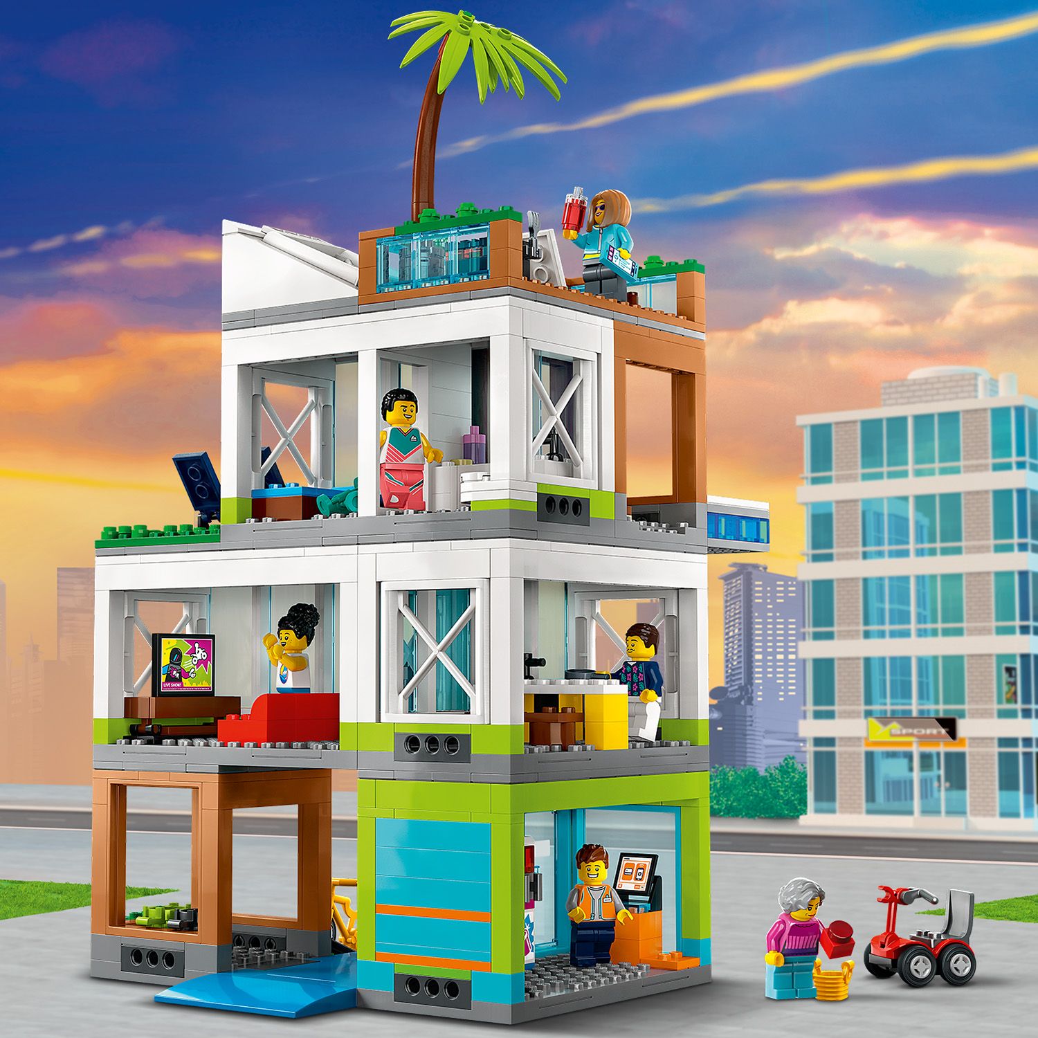 Конструктор LEGO City Многоквартирный дом, 688 деталей (60365) - фото 6