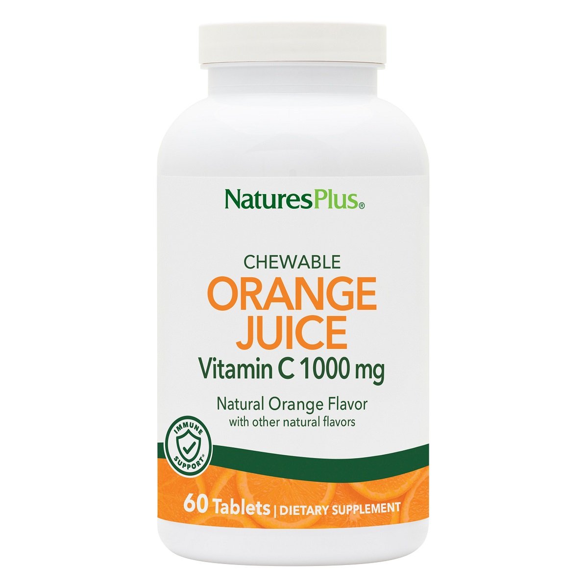 Вітамін С Nature's Plus Orange Juice Vitamin C 1000 мг 60 жувальних таблеток - фото 1