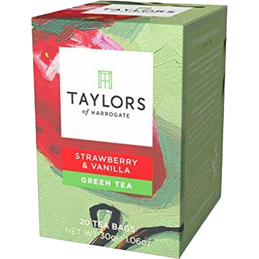 Чай зеленый Taylors of Harrogate Strawberry & Vanilla Green Tea с клубникой и ванилью 20х1.5 г - фото 1