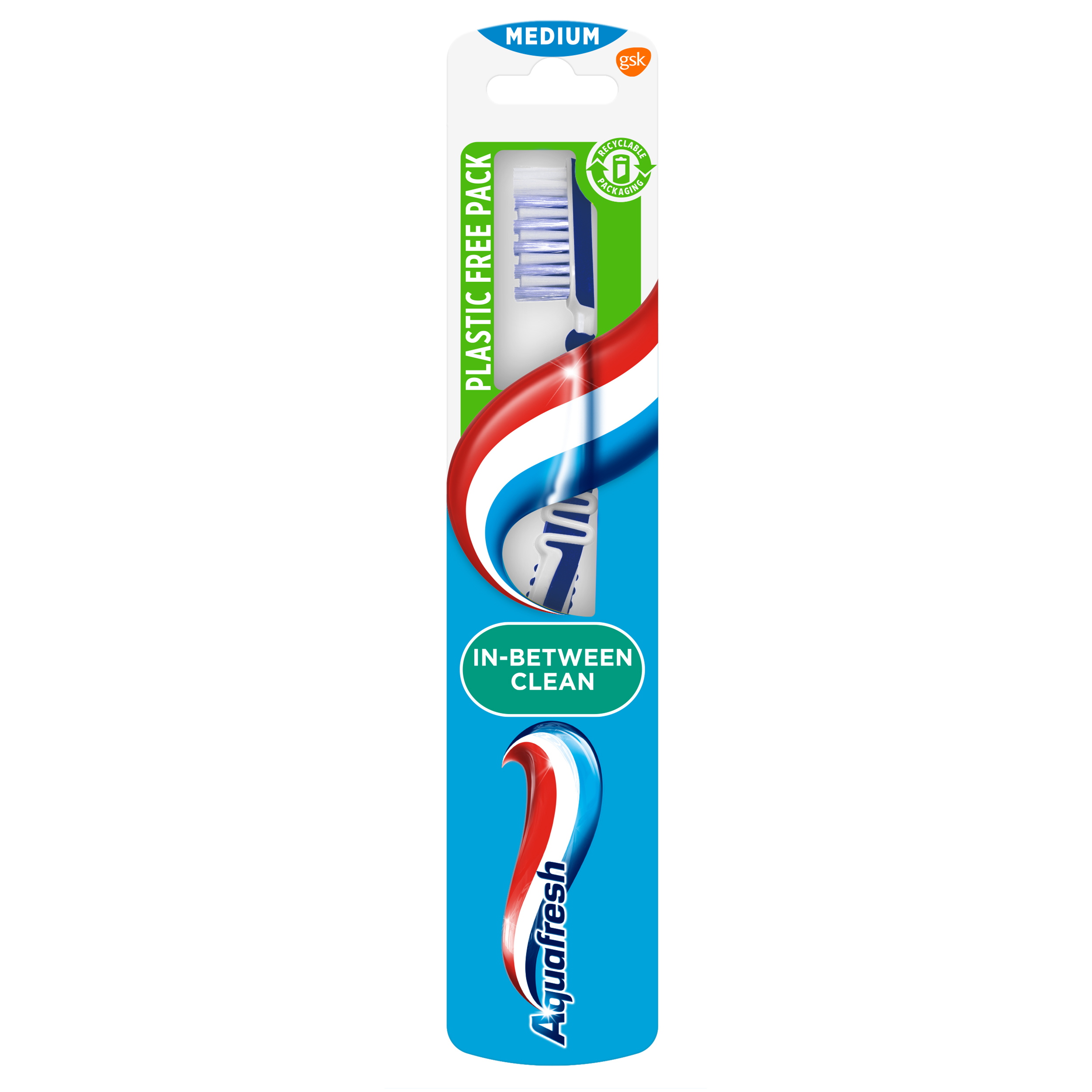 Зубна щітка Aquafresh In-between Clean, середня, синій - фото 1