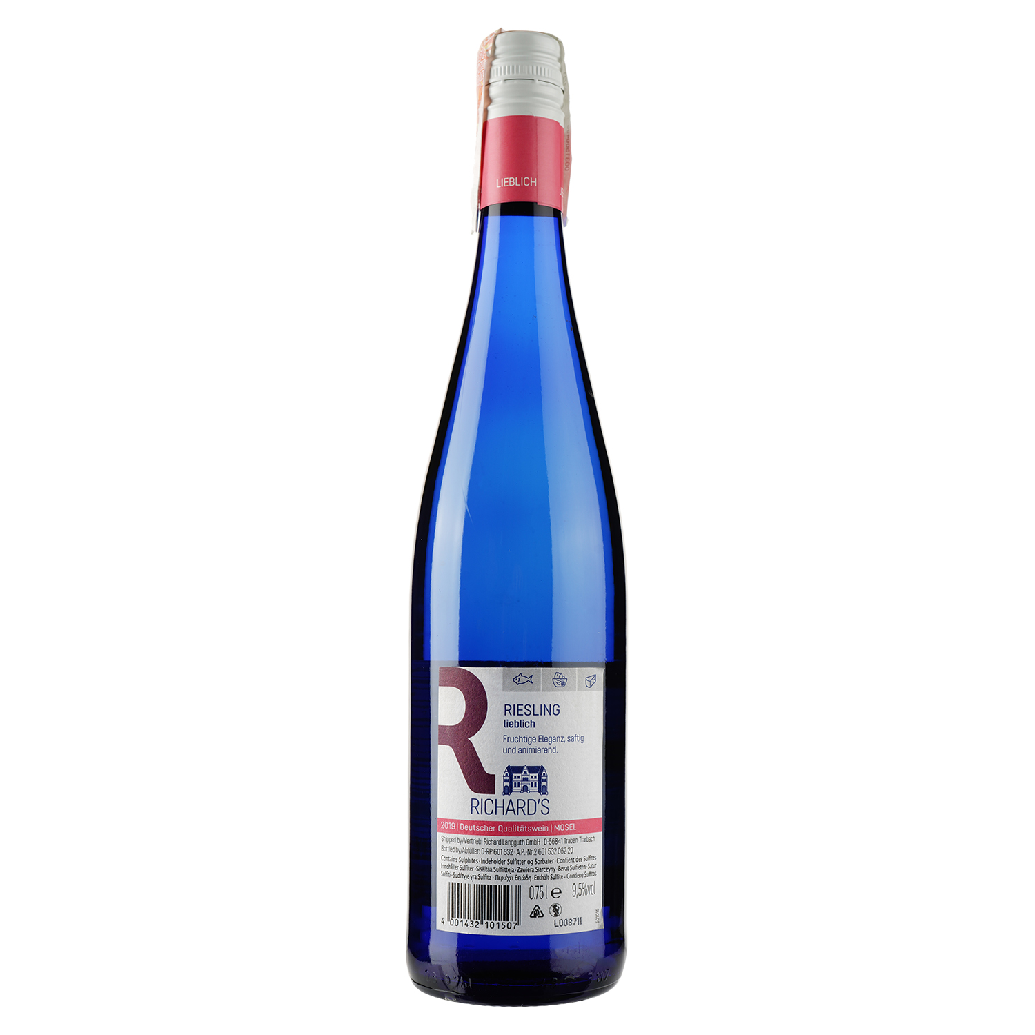 Вино Richard's Riesling Lieblich, біле, солодке, 9,5%, 0,75 л - фото 2