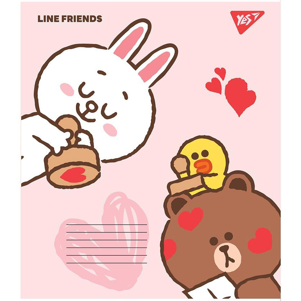 Набір зошитів Yes Line friends, в косу лінію, 12 аркушів, 25 шт. (766560) - фото 1