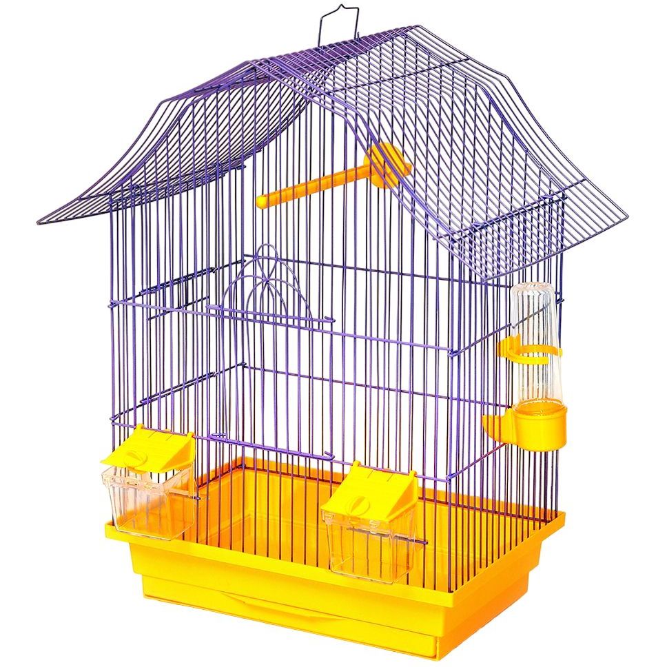 Клітка для птахів Лорі Міні-2, цинк, 33х23х47 см, в ассортименті - фото 4